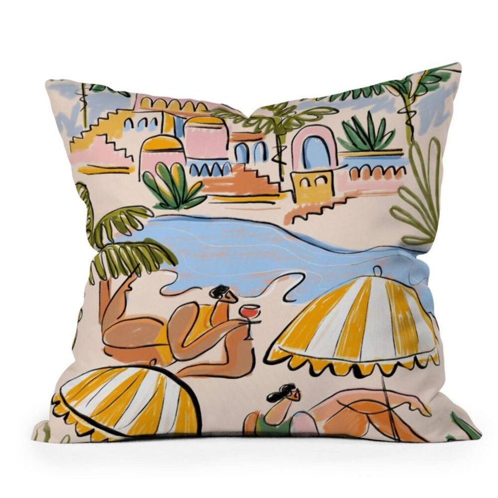 Deny Designs - 16" x 16" Maggie Stephenson Amalfi Coast Italy Out Pink